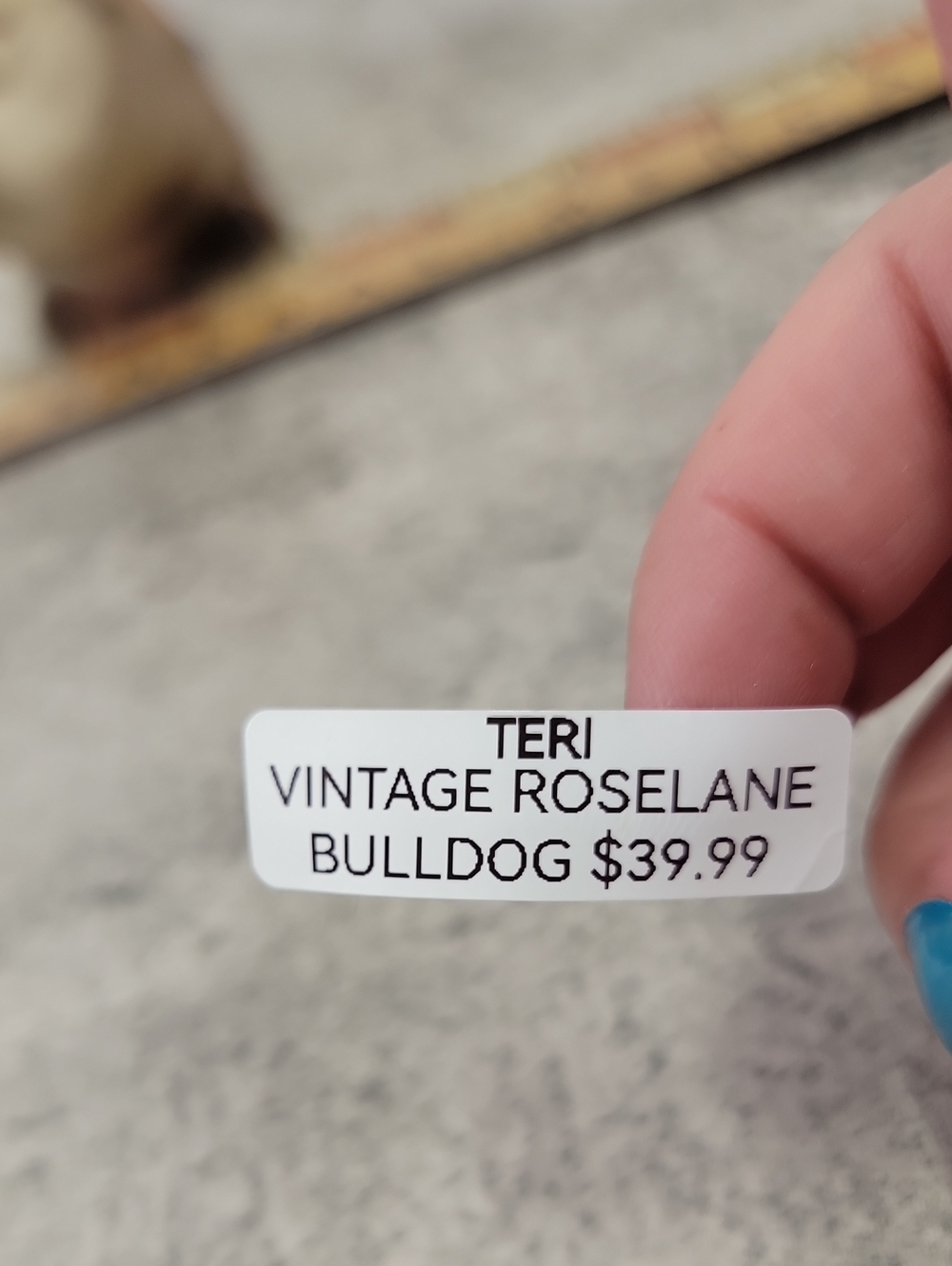 Rare Vintage Roselane Pottery sparkly eyes Bulldog - Picture 9 of 10